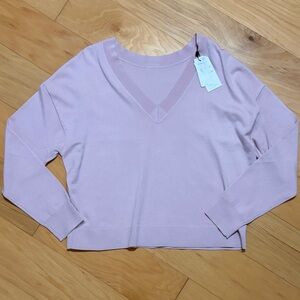 Express Light Pink V-Neck Reversible Women's Sweater Size Small